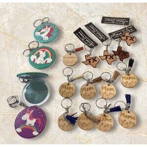 Lot Of 17 Assorted Fashion Keychains Fobs New With Tags